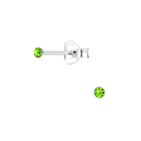 2mm Kristall Ohrringe 925 Silber
