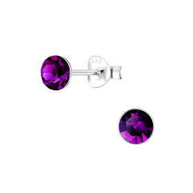 5mm Kristall Ohrringe 925 Silber