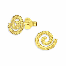 Spiralförmige Ohrstecker aus 925 Sterling Silber mit...