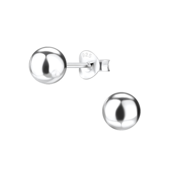 6mm Ball Ohrringe 925 Silber