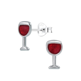 Weinglas Ohrringe 925 Silber