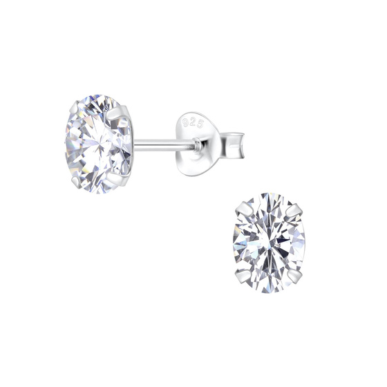 5x7mm Oval Zirkonia Ohrringe 925 Silber