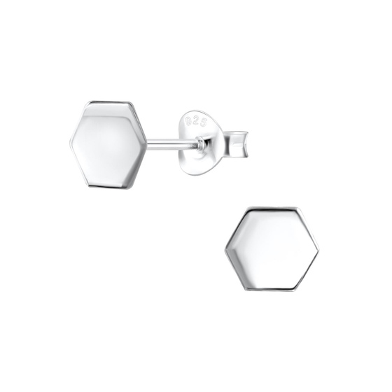 Hexagon Ohrringe 925 Silber
