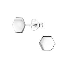Hexagon Ohrringe 925 Silber