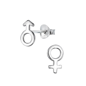 M�nnlich und weiblich Symbol Ohrringe 925 Silber