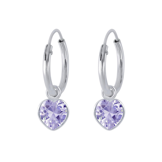 4mm Herz Zirkonia Creolen 925 Silber