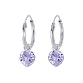 4mm Herz Zirkonia Creolen 925 Silber