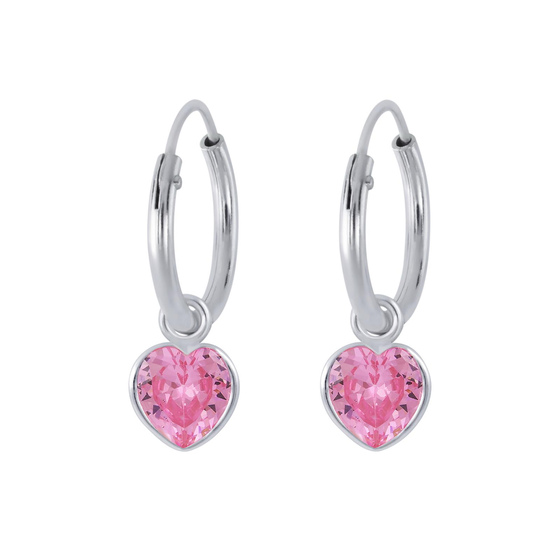 4mm Herz Zirkonia Creolen 925 Silber