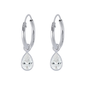 4x6mm Zirkonia Creolen 925 Silber