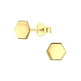 Hexagon Ohrringe 925 Silber