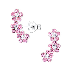 Blumen Ohrringe 925 Silber