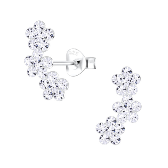 Blumen Ohrringe 925 Silber