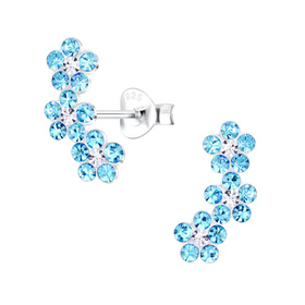 Blumen Ohrringe 925 Silber