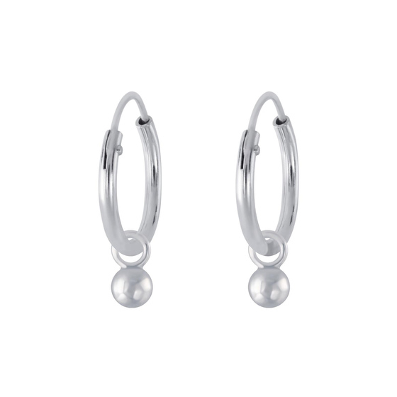 3mm Ball Charm Creolen 925 Silber