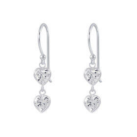 Herz Zirconia Ohrringe 925 Silber