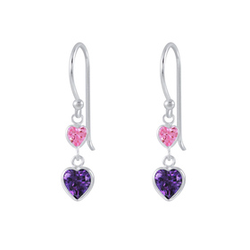 Herz Zirconia Ohrringe 925 Silber