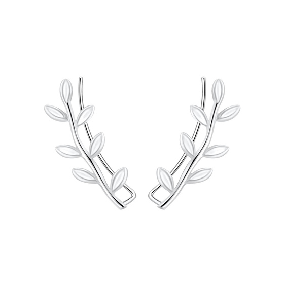 lzweig Ohrklemmen 925 Silber