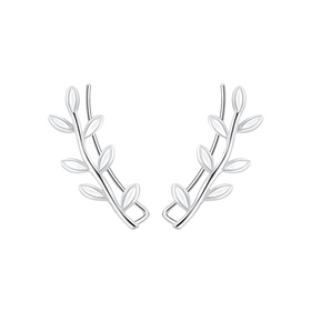 �lzweig Ohrklemmen 925 Silber