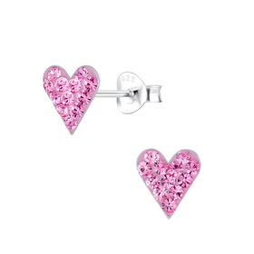 Herz Kristall Ohrringe 925 Silber
