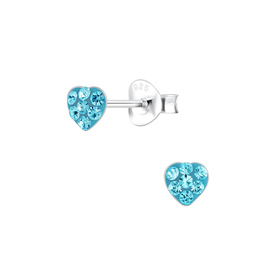 Herz Kristall Ohrringe 925 Silber