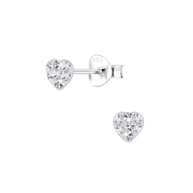 Herz Kristall Ohrringe 925 Silber