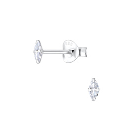 2x4mm Zirkonia Ohrringe 925 Silber