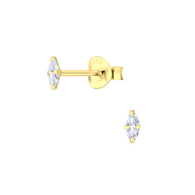 2x4mm Zirkonia Ohrringe 925 Silber