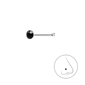 2,5mm Kristall Nasenstecker 925 Silber