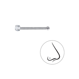2mm Zirkonia Nasenstecker 925 Silber