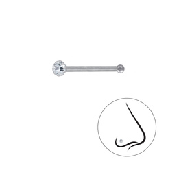 2mm Kristall Nasenstecker 925 Silber