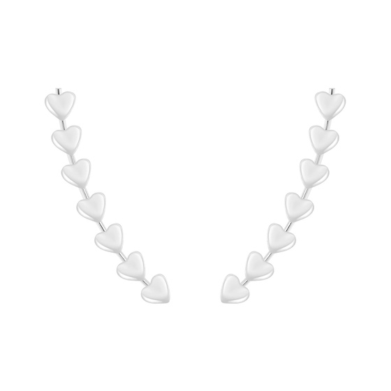 Herz Ohrklemmen 925 Silber