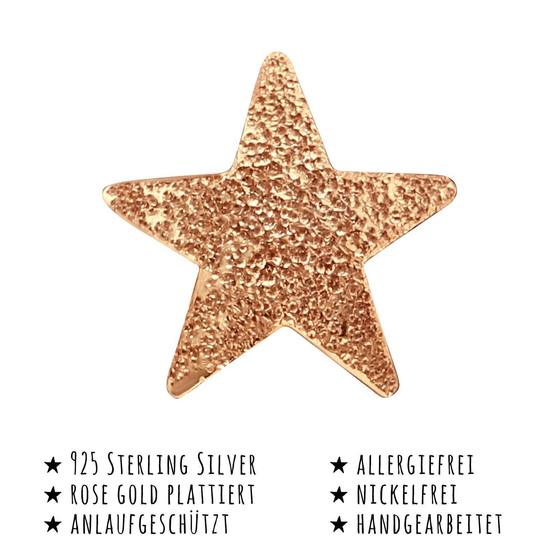 Das Bild mit Beschreibung zeigt Kinder Ohrringe Stern Ohrstecker aus 925 Sterling Silver echt Silber mit rose Gold plattiert