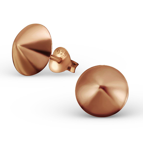 Auf dem Bild zu sehen sind Damen Ohrringe Kegel Ohrstecker aus 925 Sterling Silver echt Silber mit rose Gold plattiert