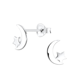Mond und Stern Ohrringe 925 Silber