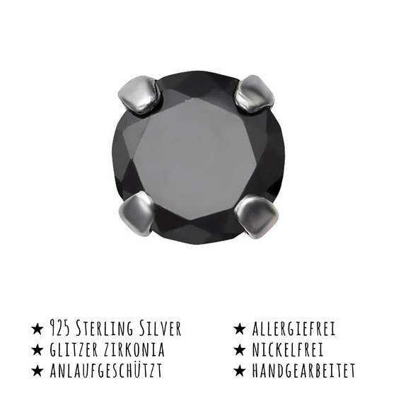 Das Bild mit Beschreibung zeigt Damen Ohrringe Kristall Ohrstecker aus 925 Sterling Silver echt Silber