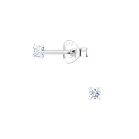 2mm Zirkonia Ohrringe 925 Silber