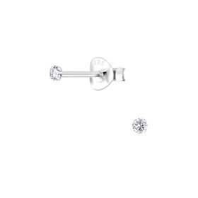2mm Zirkonia Ohrringe 925 Silber