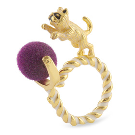 Auf dem Bild zu sehen sind Damen Ringe mit Katze Ball aus...