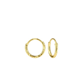 10mm Diamond Cut Creolen 925 Silber