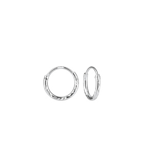 10mm Diamond Cut Creolen 925 Silber