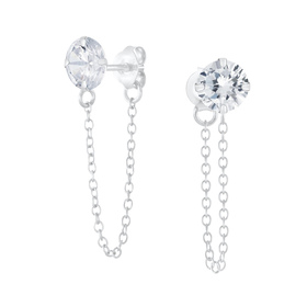 6mm Zirkonia Ohrringe 925 Silber