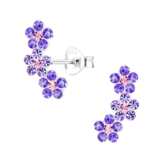Blumen Ohrringe 925 Silber