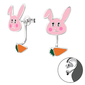 Auf dem Bild zu sehen sind Kinder Ohrringe Hase Kaninchen...