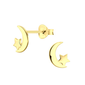 Mond und Stern Ohrringe 925 Silber