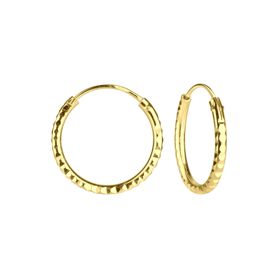 16mm Diamond Cut Creolen 925 Silber