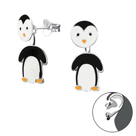 Auf dem Bild zu sehen sind Kinder Ohrringe Pinguin Doppel...