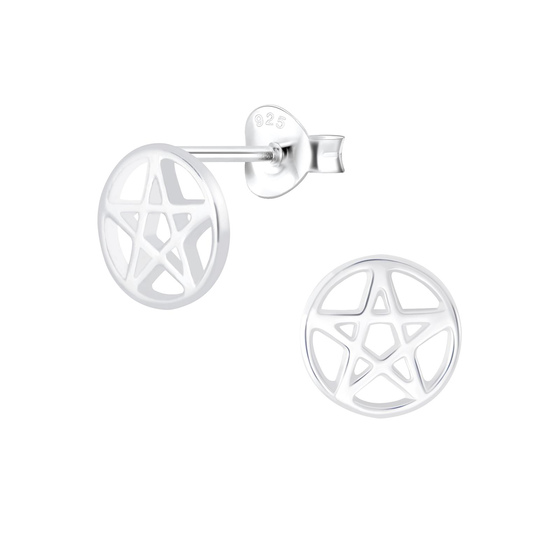 Pentagramm Ohrringe 925 Silber