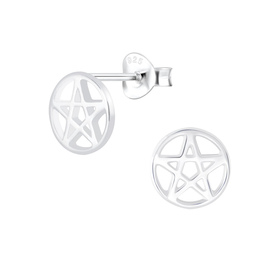 Pentagramm Ohrringe 925 Silber