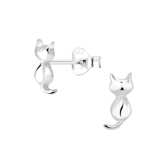 Katzen Ohrringe 925 Silber