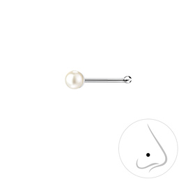 2mm Perlen Nasenstecker 925 Silber